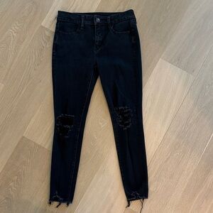 American Eagle Outfitters Black Ripped Skinny Jeans